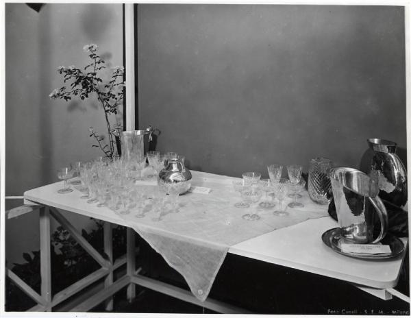 VIII Triennale - Oggetti per la casa - Bicchieri in cristallo - Argenteria