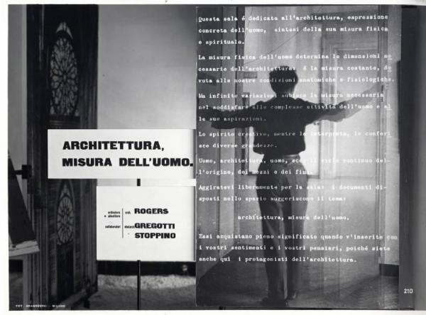 IX Triennale - Architettura misura dell'uomo - Pannello introduttivo - Ernesto Nathan Rogers