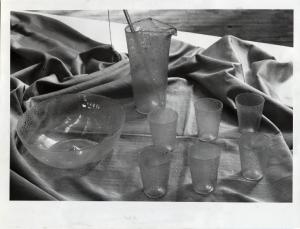 VIII Triennale - Oggetti per la casa - Servizio in vetro con brocca, bicchieri e ciotola