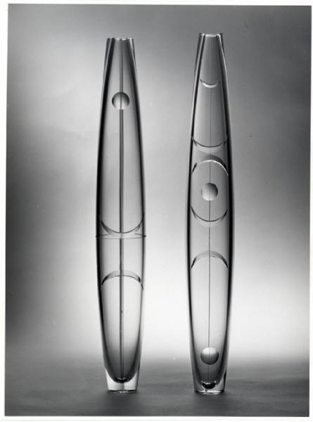 XII Triennale - Mostra internazionale del vetro e dell'acciaio - Vasi in vetro decorato