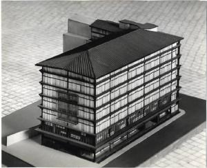 XII Triennale - Mostre personali di architettura - Franco Albini - Modello in scala del secondo progetto dell'Edificio per un grande magazzino de La Rinascente a Roma