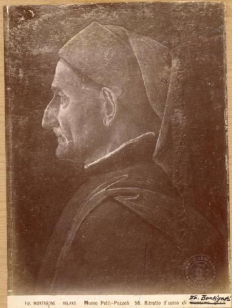 Mantegna, Andrea (attr.) - Ritratto maschile - Dipinto - Tempera su tavola - Milano - Museo Poldi Pezzoli