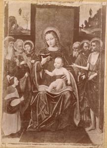 Ambrogio da Fossano (detto il Bergognone) - Madonna con Bambino, Santi e il donatore - Dipinto su tavola - Dresda