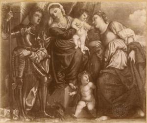 Campagnola, Domenico - Madonna con Bambino tra Santa Caterina e San Giorgio - Dipinto