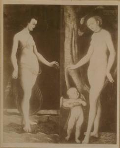 Venere (dipinto di sinistra) - Dipinto / Cranach, Lucas (il Vecchio) - Venere e Cupido (dipinto di destra) - Olio su tela - Roma - Galleria Borghese