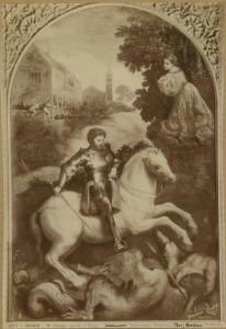 Bordon, Paris - San Giorgio uccide il Drago - Dipinto - Olio su tavola - Città del Vaticano - Musei Vaticani - Anticamera Pontificia