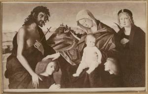 Catena Vincenzo - Madonna con Bambino tra san Giovanni Battista, santa martire e donatori - Dipinto