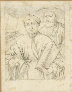 Copia da Lorenzo Lotto - Ritratto di Giovanni Agostino della Torre con il figlio Nicolò - Incisione