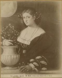 Campi, Giulio? - Ritratto di donna davanti ad un vaso di fiori - Dipinto