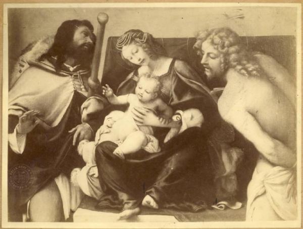Lotto, Lorenzo - Madonna con Bambino e i Santi Rocco e Sebastiano - Dipinto - Olio su tavola