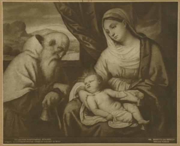 Bonvicino, Alessandro (detto Moretto) - Madonna con Bambino e Sant'Antonio Abate - Dipinto - Olio su tavola - Vienna - Liechtensteinische Gemäldegalerie