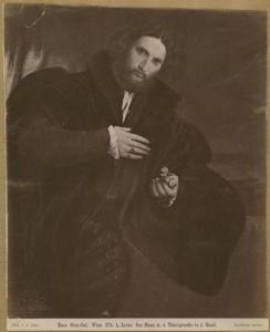 Lotto, Lorenzo - Ritratto di gentiluomo con zampino di leone - Dipinto - Olio su tavola - Vienna - Kunsthistorisches Museum - Gemaldegalerie