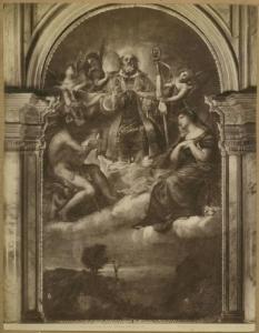 Lotto, Lorenzo - San Nicola in Gloria con i santi Giovanni Battista e Lucia - Dipinto - Olio su tela - Venezia - Chiesa del Carmine