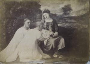 De Pitati, Bonifacio detto Bonifacio Veronese - Madonna con Bambino e due diaconi - Dipinto