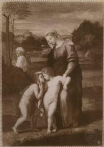 Sanzio, Raffaello (Copia da) - Madonna con Bambino e San Giovannino (detta del Passeggio) - Dipinto - Napoli - Museo Nazionale