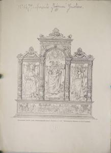 Pogliaghi, Lodovico - Schema del Polittico Griffoni di Francesco Cossa - Disegno - Londra - British Museum - Department of Prints and Drawings