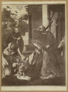 Mazzolino, Ludovico - Natività di Gesù con san Bernardo e sant'Alberico - Dipinto su tavola - Ferrara - Pinacoteca Nazionale