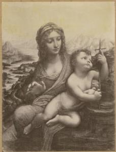 Seguace di Leonardo - Madonna con Bambino che tiene in mano un fuso (Madonna dei fusi) - Dipinto - Londra - Collezione Lord Battersea