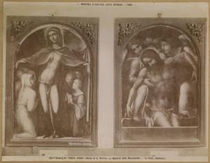 Bazzi, Giovanni Antonio detto Sodoma - Madonna della misericordia (dipinto a sinistra) - Pietà - Cristo sorretto da angeli (dipinto a destra) - Dipinto - Siena - Palazzo Civico