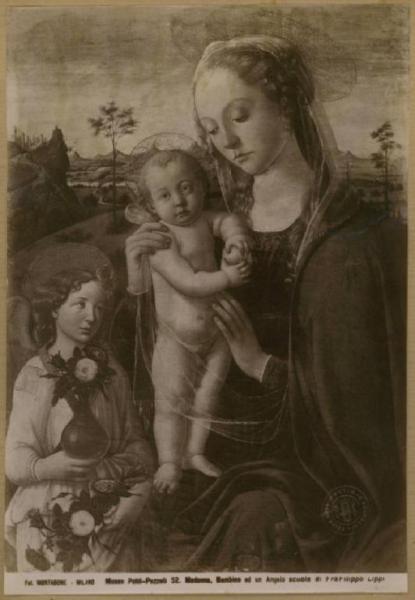 Biagio d'Antonio - Madonna con Bambino e un angelo - Dipinto - Tempera su tavola - Milano - Museo Poldi Pezzoli