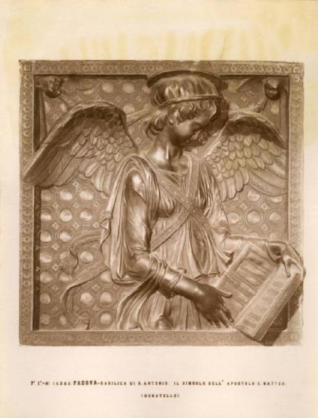 Donatello - Simbolo di san Matteo Evangelista: angelo - Scultura in bronzo - Rilievo - Padova - Basilica di Sant'Antonio (Basilica del Santo) - Altare del Santo