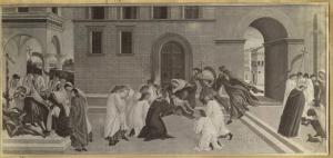 Botticelli, Sandro - Tre miracoli di san Zenobi - Storie di san Zenobi - Dipinto - Tempera su tavola - Londra - Collezione Mond