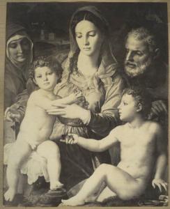 Agnolo di Cosimo detto Bronzino - Sacra Famiglia con sant'Anna e san Giovannino - Dipinto su tavola - Vienna - Kunsthistorisches Museum