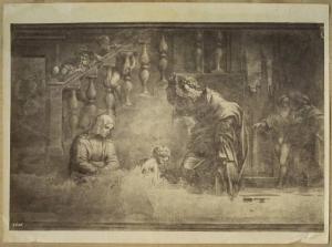 Francesco di Cristofano detto Franciabigio - San Giovanni Battista riceve la benedizione paterna prima di ritirarsi nel deserto - Affresco - Firenze - Chiostro dello Scalzo - parete orientale