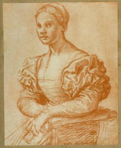 Andrea d'Agnolo detto Andrea del Sarto - Ritratto di donna seduta - Disegno - Parigi - Ecole des Beaux-Arts