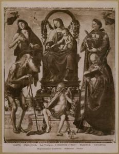 Signorelli, Luca - Madonna con Bambino in trono tra i santi Battista, Lorenzo, Onofrio e Ercolano - Dipinto - Perugia - Duomo