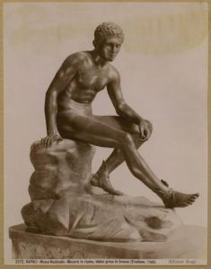 Copia romana da un originale di Lisippo - Hermes in riposo (Mercurio seduto) - Scultura in bronzo - Napoli - Museo Archeologico Nazionale