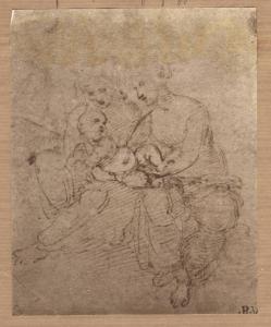 Sanzio, Raffaello - Studio per Madonna con Bambino e sant'Anna - Disegno - Vienna - Albertina