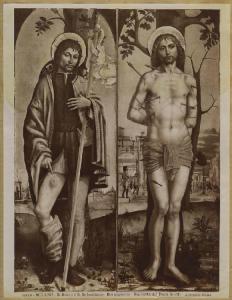 Ambrogio da Fossano detto Bergognone - San Rocco (tav. a sinistra); san Sebastiano (tav. a destra) - Dipinto su tavola - Milano - Raccolta Duca Scotti