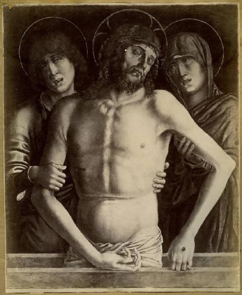 Bastiani, Lazzaro - Cristo in pietà tra la Madonna e san Giovanni Evangelista - Dipinto su tavola - Berlino - Kaiser Friedrich Museum