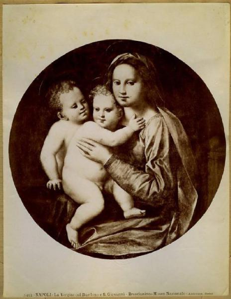 Piccinelli, Andrea detto Andrea del Brescianino - Madonna con Bambino e san Giovannino - Dipinto - Olio su tavola - Napoli - Museo Nazionale