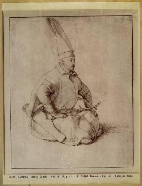 Bellini, Gentile - Giannizzero turco (soldato turco seduto) - Disegno - Londra - British Museum