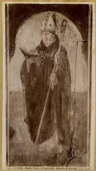 Antonello da Messina - San Benedetto - Polittico di San Gregorio (part.) - Dipinto su tavola - Messina - Museo Civico