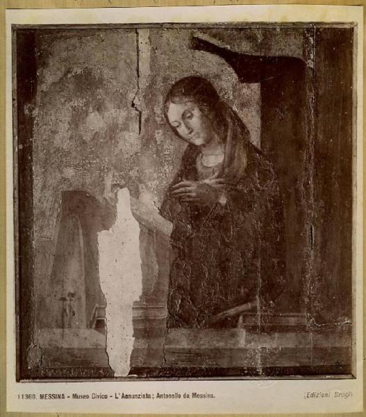 Antonello da Messina - Vergine annunciata - Polittico di San Gregorio (part.) - Dipinto su tavola - Messina