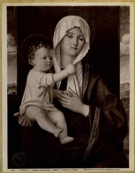 Bellini, Giovanni (bottega) - Madonna con Bambino - Dipinto su tavola - Venezia - Chiesa degli Scalzi