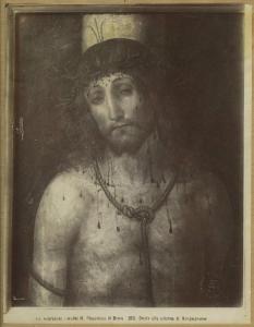 Pittore lombardo fine XV inizio XVI sec. - Cristo alla colonna - Dipinto - Olio su tavola - Milano - Pinacoteca di Brera