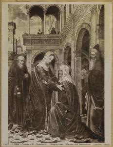 Ambrogio da Fossano detto Bergognone - Visitazione - Dipinto - Tempera e olio su tavola - Lodi - Santuario di Santa Maria Incoronata - Cappella di S. Paolo