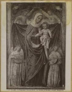 Ambrogio da Fossano detto Bergognone - Madonna con Bambino, quattro angeli e Dio Padre - Affresco trasportato su tela - Milano - Pinacoteca di Brera