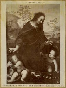 Copia da Leonardo - Madonna con Bambino e san Giovannino - Dipinto - Firenze - Uffizi