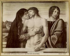 Bellini, Giovanni - Cristo in pietà tra la Madonna e san Giovanni Evangelista - Dipinto - Tempera su tavola - Milano - Pinacoteca di Brera