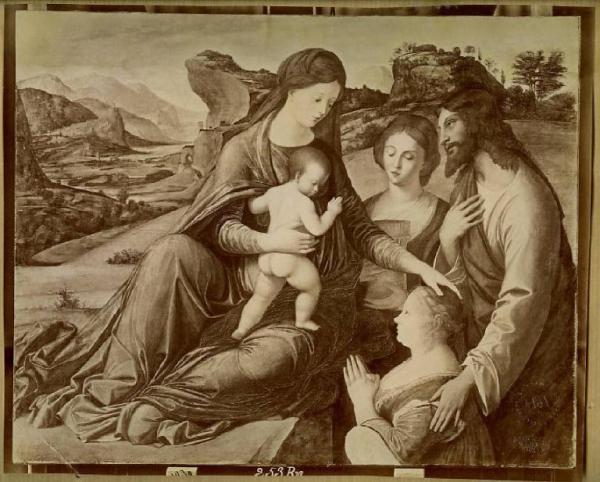Jacopo de' Barbari - Madonna con Bambino, santi e donatore - Dipinto su tavola - Berlino - Staatliche Museen - Gemäldegalerie