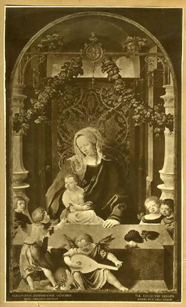 Luca di Leida - Madonna con Bambino e sei angeli - Dipinto - Olio su tavola - Berlino - Staatliche Museen - Gemäldegalerie