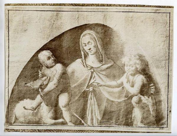 Madonna con Bambino che gioca con agnello e san Giovannino - Disegno - Stoccolma - Kongl. Museum (Nationalmuseum)