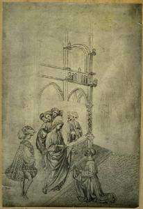 Pisanello - Studio per composizione raffigurante Gesù che si rivolge a un pellegrino - Disegno - Parigi - Louvre - Département des Arts graphiques