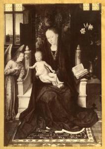 Memling, Hans - Madonna con Bambino in trono e un angelo - Dipinto - Olio su tavola - Berlino - Staatliche Museen - Gemäldegalerie