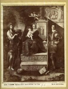 Cesare da Sesto - Madonna con Bambino tra san Giovanni Battista e san Giorgio - Dipinto - Olio su tavola - Richmond - Collezione Cook